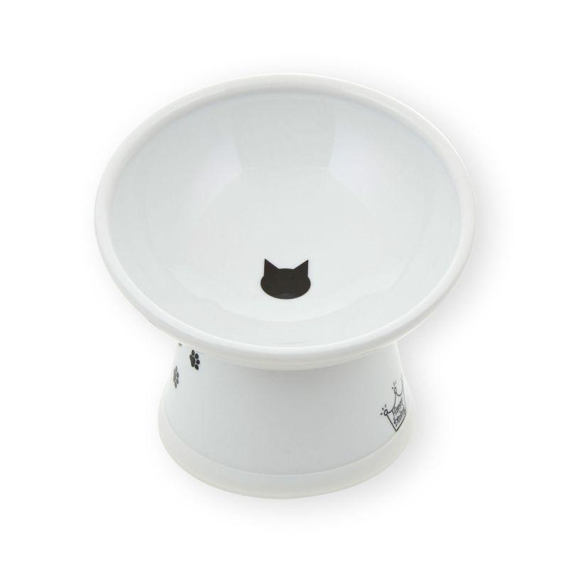 Nekoichi Happy Dining Cat Food Bowl with Legs Regular Size Cat Pattern Design Reduces Regurgitation Microwave & Dishwasher Safe