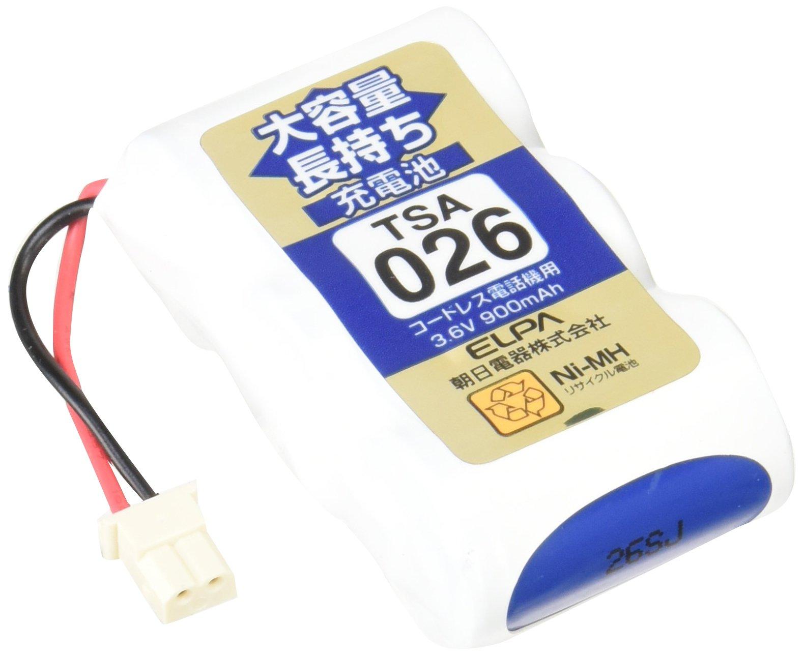 ELPA High-Capacity Long-Life Rechargeable Battery Equivalent to Panasonic 3.6V 900mAh Nickel-Metal Hydride Rechargeable Battery TSA-026
