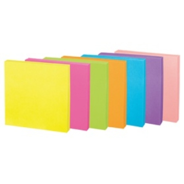 KOKUYO Post-it Notes Strong Adhesive K2 75mm x 75mm Neon Colors 90 Sheets x 10 Packs 7 Colors K2-KN7575X10