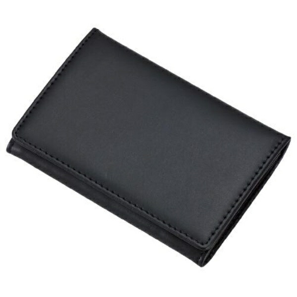 Reimei Fujii Business Card Holder with Memo Holder, Leather, Black GLN1055B