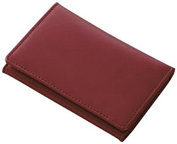 Reimei Fujii Business Card Holder “Gloire” with Memo Holder, Leather, Wine GLN1055Z