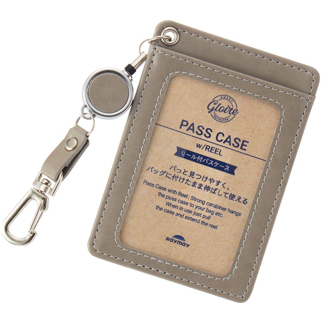 Reimei Fujii Pass Case with Retractable Reel Gloire Gray GLP1304N