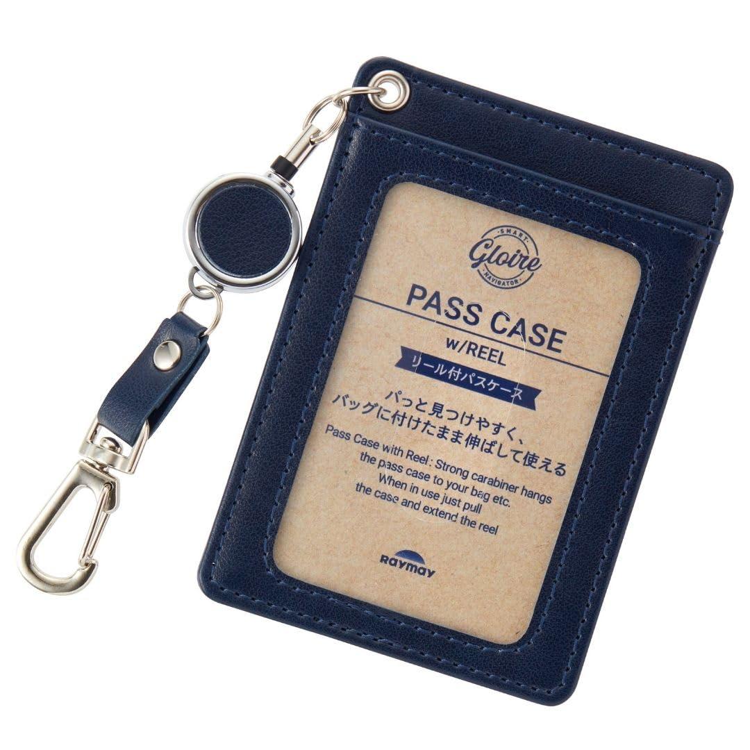 Reimei Fujii Pass Case with Retractable Reel Gloire Navy GLP1304K