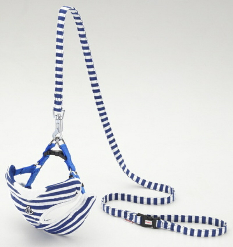Petio Woof Woof Casual Marine Vest Harness & Leash Blue Small Dog SS Size