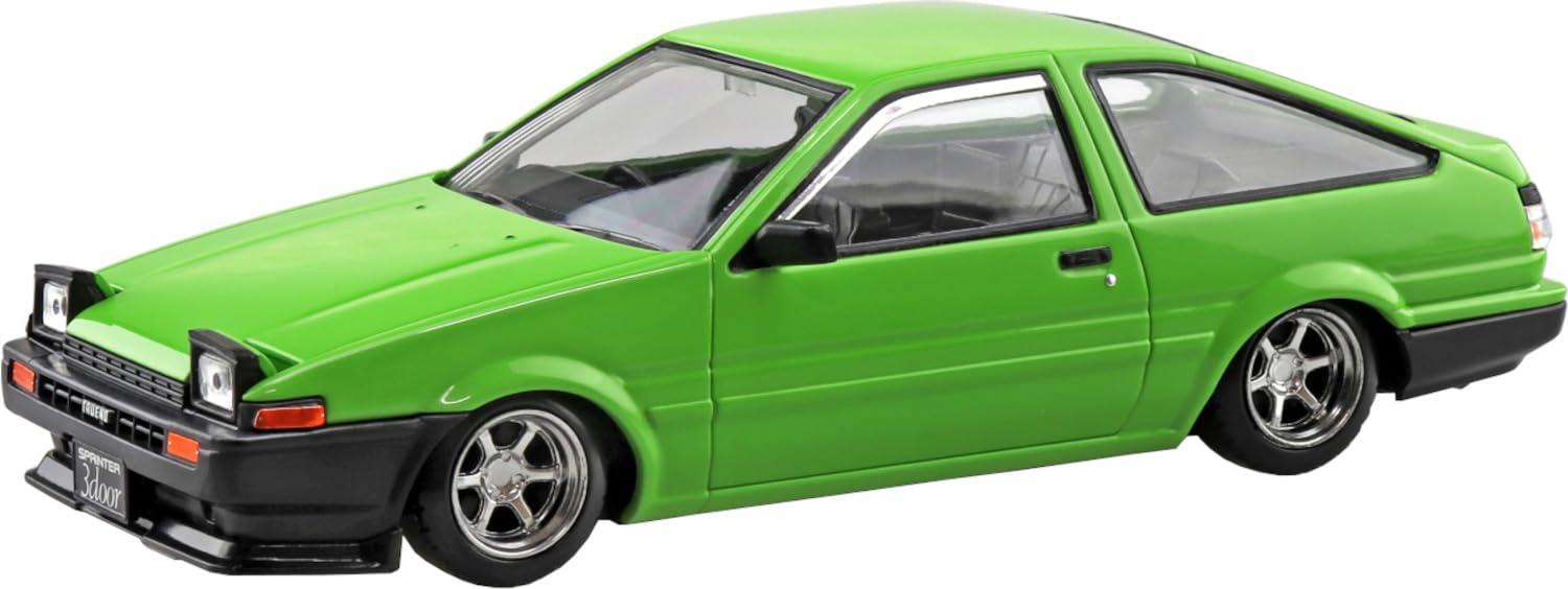 Aoshima Bunka Kyozai Sha 1/32 Rakupura Snap Kit No.11CU-GN Toyota Sprinter Trueno Custom Green Pre-colored Plastic Model Kit (Automobile)