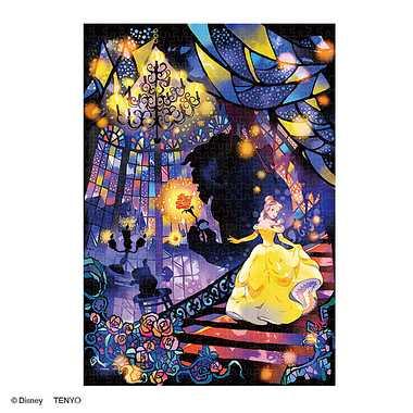 Tenyo 500-Piece Stained Glass Art GYUTTO Series Jigsaw Puzzle Disney Beauty and the Beast Two Hearts... (25×36cm) DSG-500-638 Includes Service Card