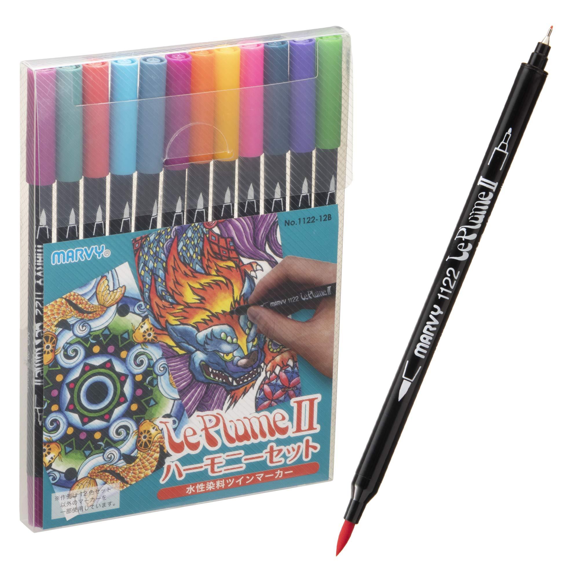 Mabee Water-Based Dye Twin Marker Loop II 12-Pack Harmony Set 1122-12B