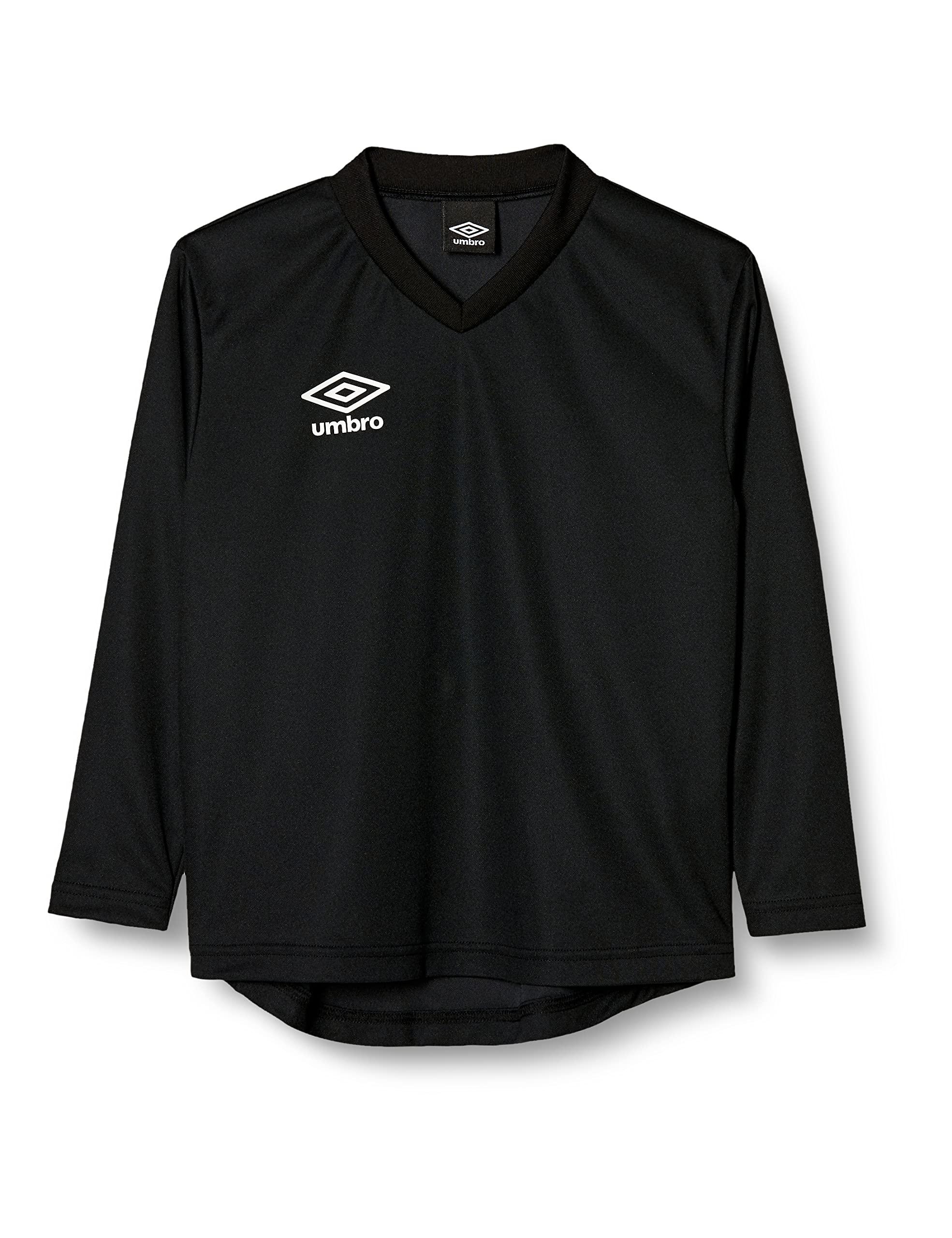 [Umbro] Long-Sleeve T-Shirt Soccer Futsal One-Point Long Sleeve Moisture-Wicking Quick-Dry Stretch Kids Junior Unisex Practice Club School BLK (UAS6307JL) 140