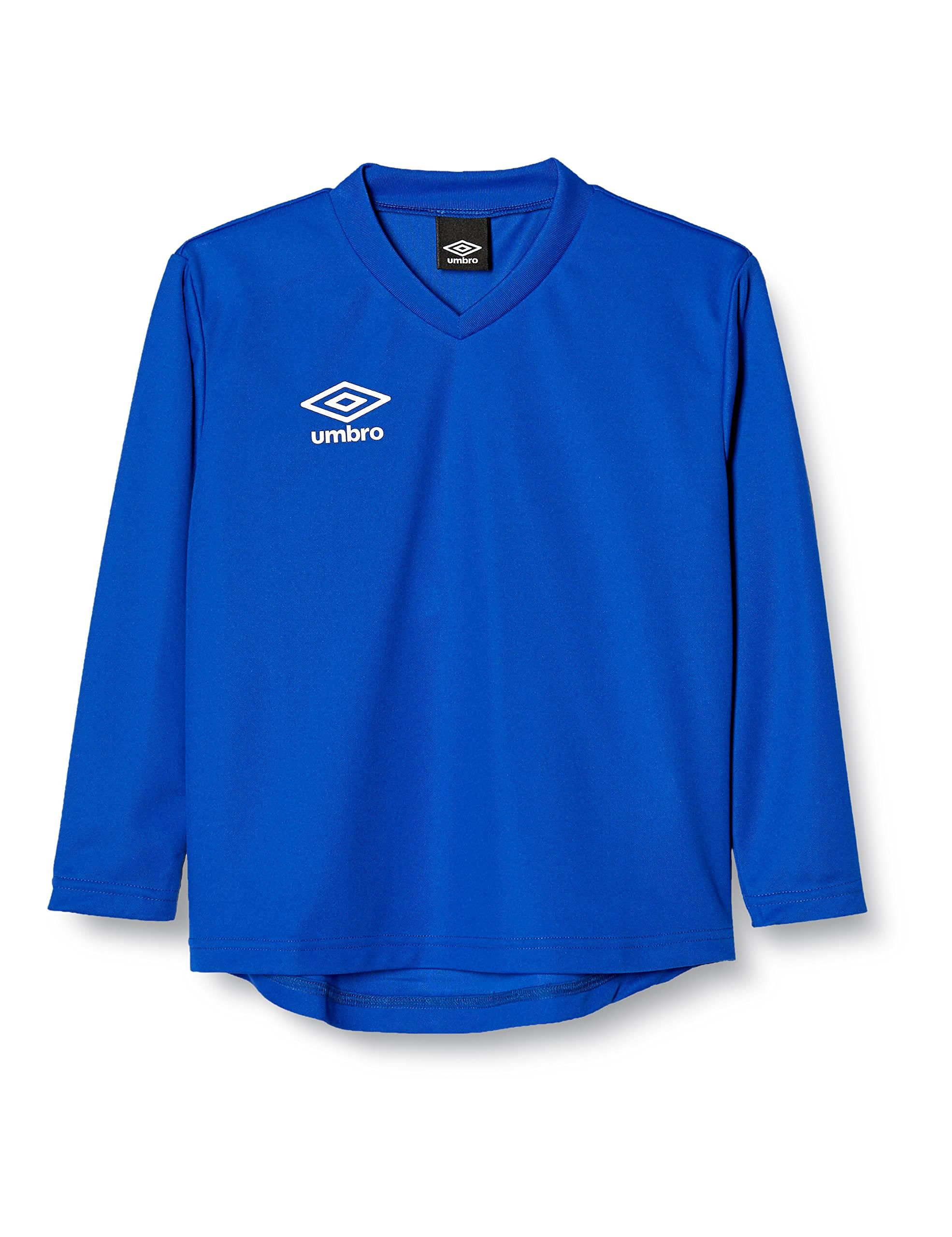 [Umbro] Long-Sleeve T-Shirt Soccer Futsal One-Point Long Sleeve Moisture-Wicking Quick-Dry Stretch Kids Junior Unisex Practice Club School BLU(UAS6307JL) 140
