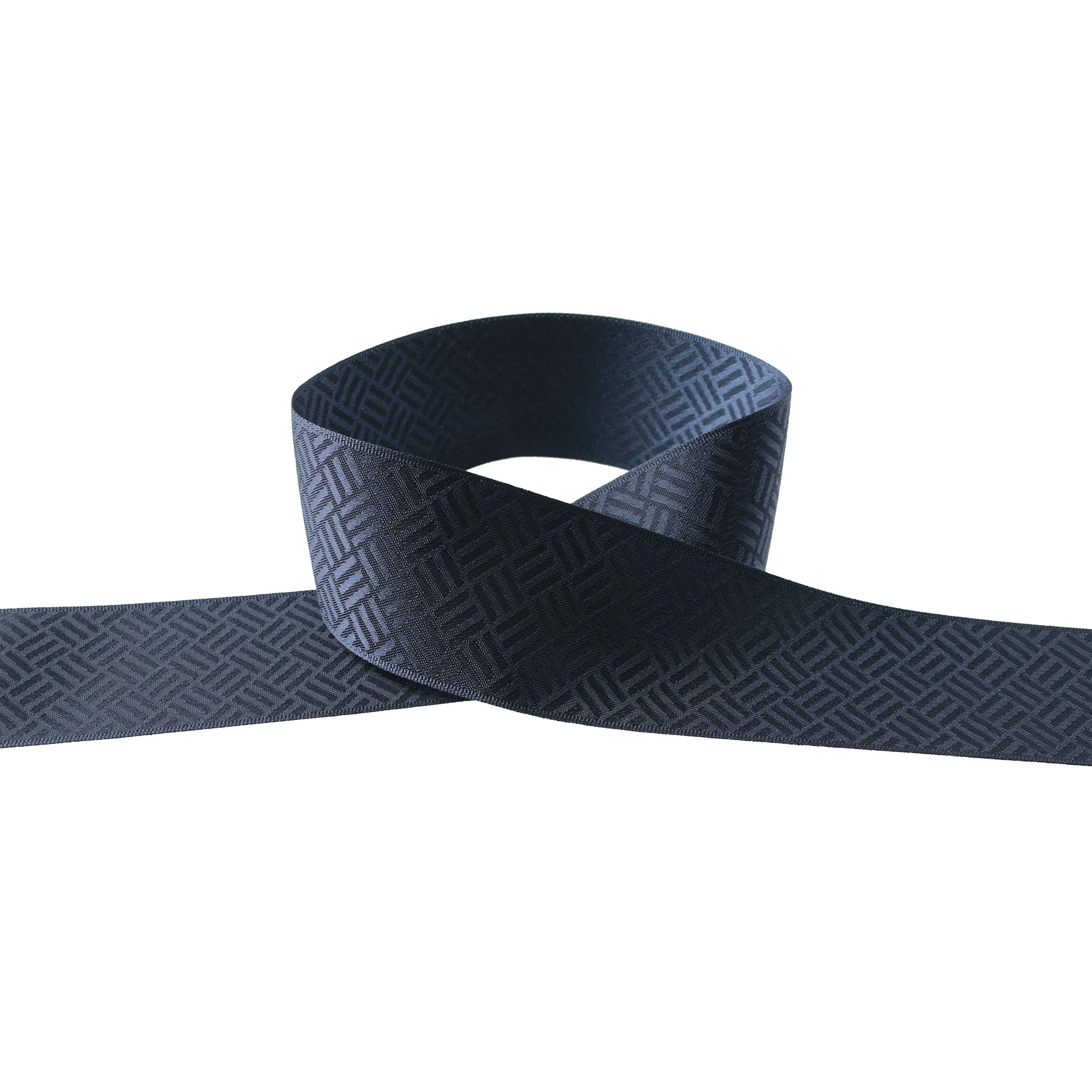 Konishi Ribbon Japanese Pattern Ribbon Romantic Style Sashiko Pattern 36mm x 5m Roll Navy KR7100-36-77