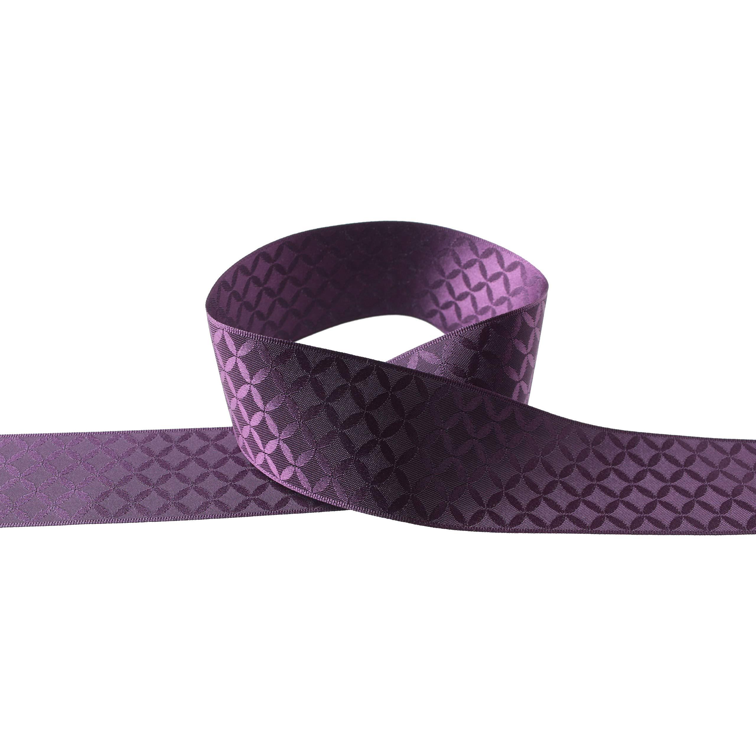 Konishi Ribbon Japanese Pattern Ribbon Romantic Style Cloisonné Pattern 36mm x 5m Roll Purple KR7200-36-33