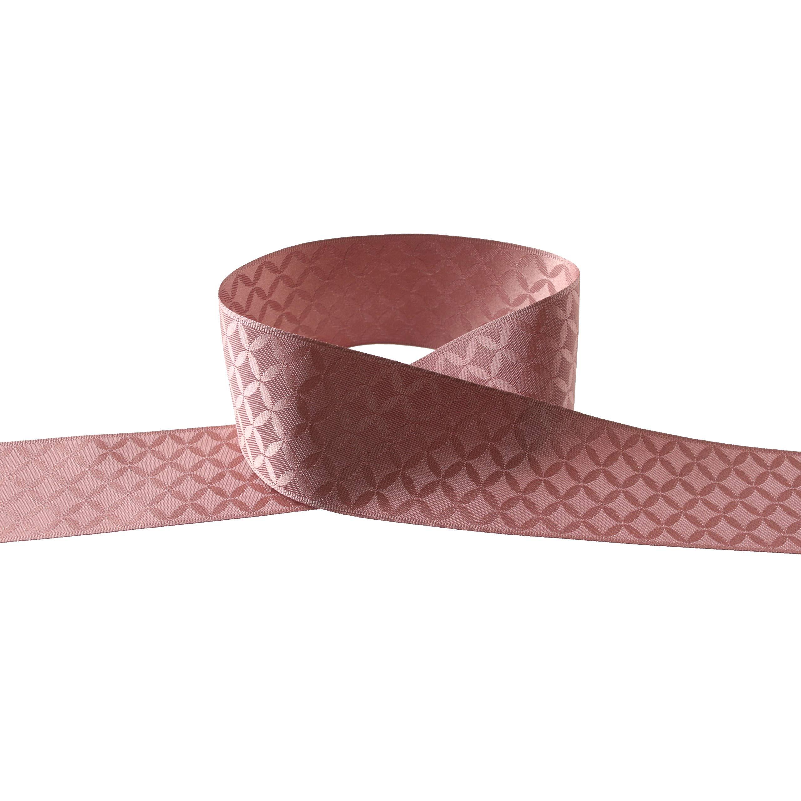 Konishi Ribbon Japanese Pattern Ribbon Romantic Style Cloisonné Pattern 36mm x 5m Roll Dusty Pink KR7200-36-50