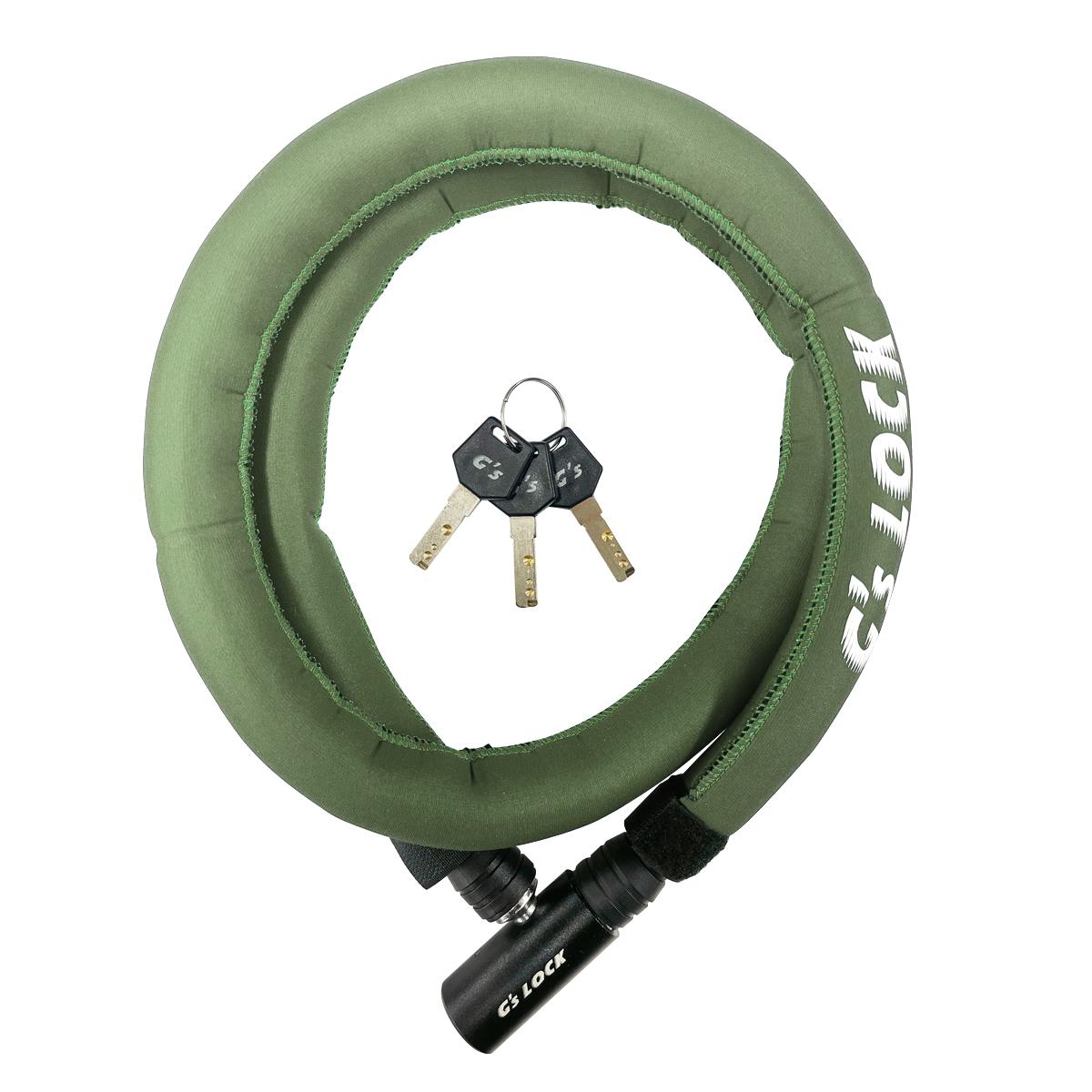 GORIN Neoprene Cover Wire Lock Moss Green φ18×1200mm 503-00275/GS6-1200N