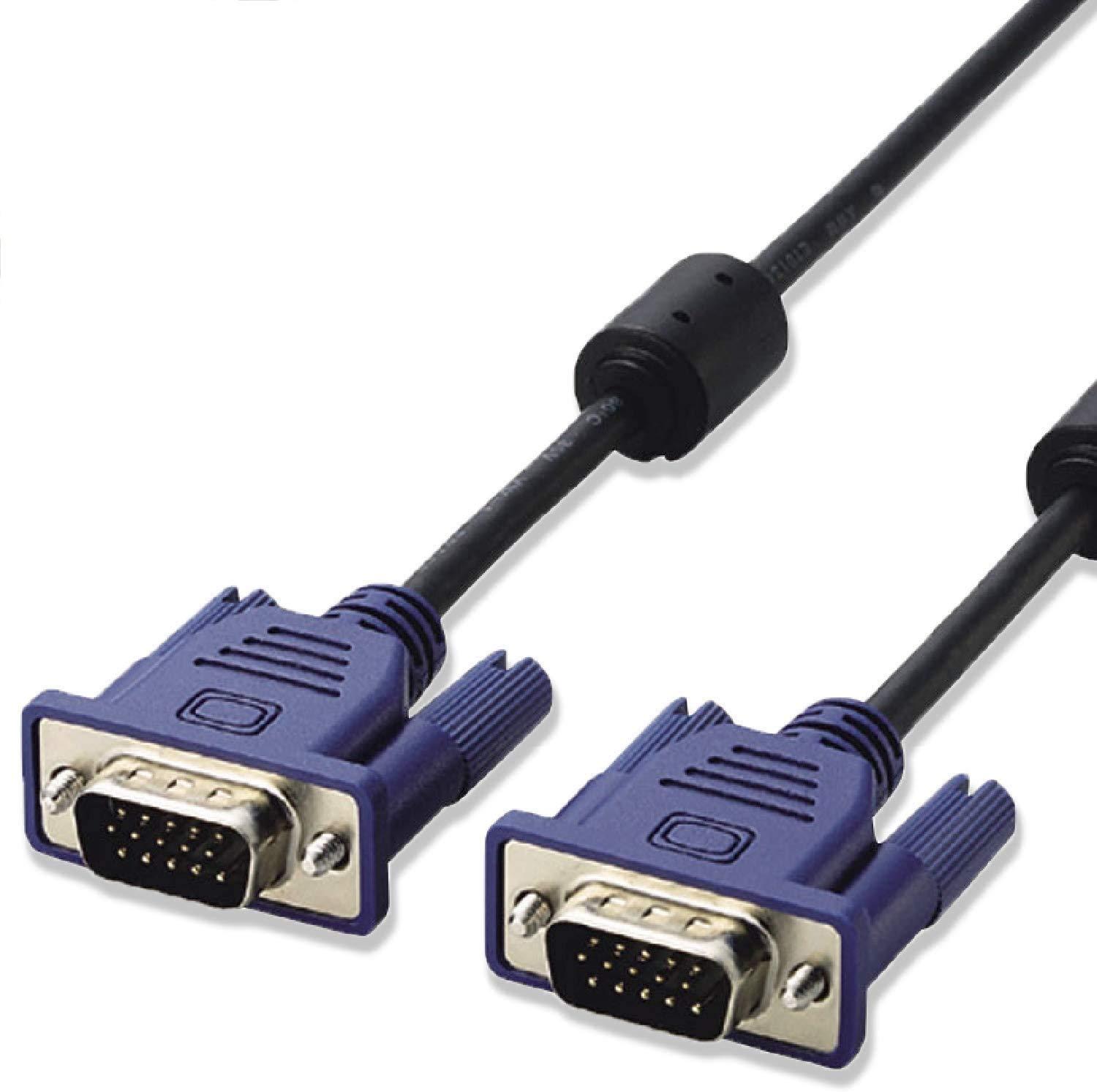 ELECOM Display Cable D-sub 15-pin VGA-VGA Slim 2m Black CAC-20BK