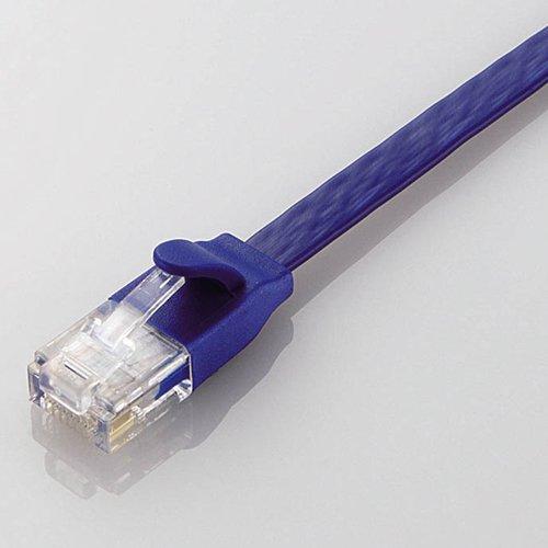 ELECOM LAN Cable CAT6A 5m Anti-Snapping Connector Super Flat Blue Metallic LD-GFA/BM5