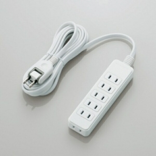 ELECOM Power Strip with 180° Swivel Plugs for Easy Wiring, 6 Outlets, 3m Cable, White T-S02-2630WH