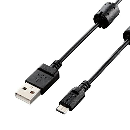 ELECOM USB Cable  USB 2.0 (USB Type-A Male to microB Male) for Digital Cameras with Ferrite Core 1.5m DGW-AMBF15BK
