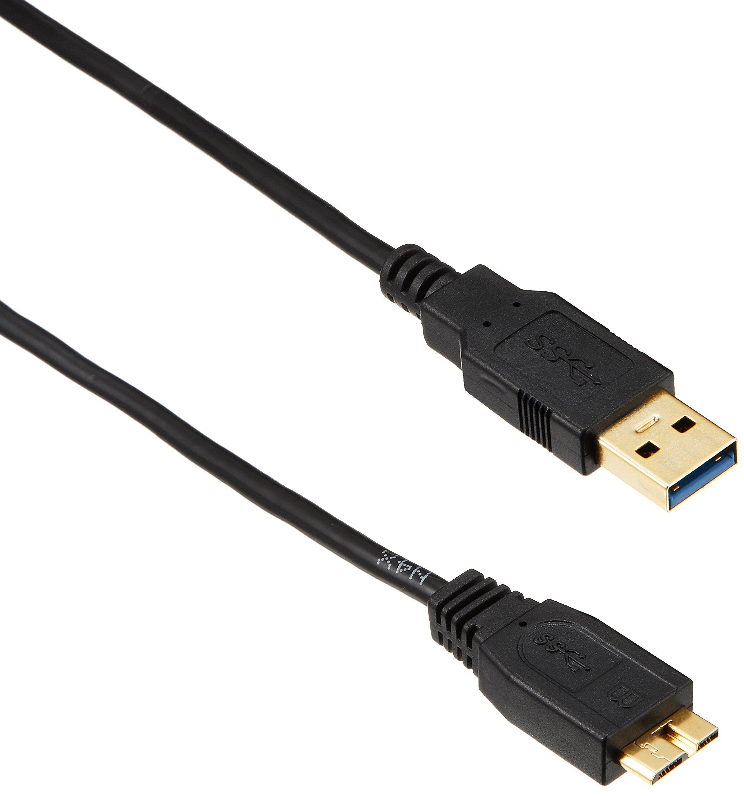 ELECOM USB Cable  USB 3.0 (USB Type-A Male to microB Male) Slim 1m Black USB3-AMBX10BK