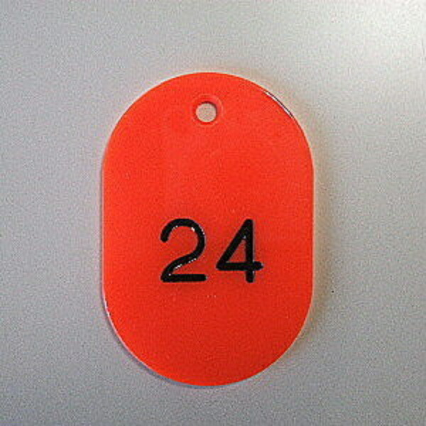 Number Tags, Oblong Shape, Styrene Material, Pre-printed Numbers (Sequential), 50 Tags per Set CR-BG41-R