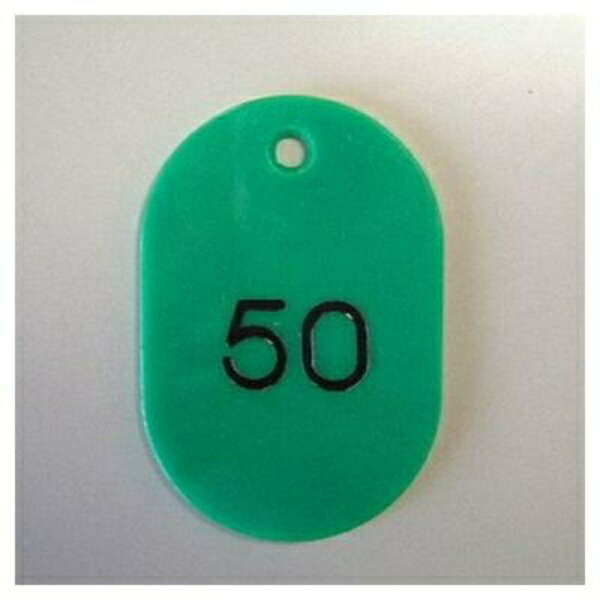 Number Tags, Oblong Shape, Styrene Material, Pre-printed Numbers (Sequential), 50 Tags per Set CR-BG41-G