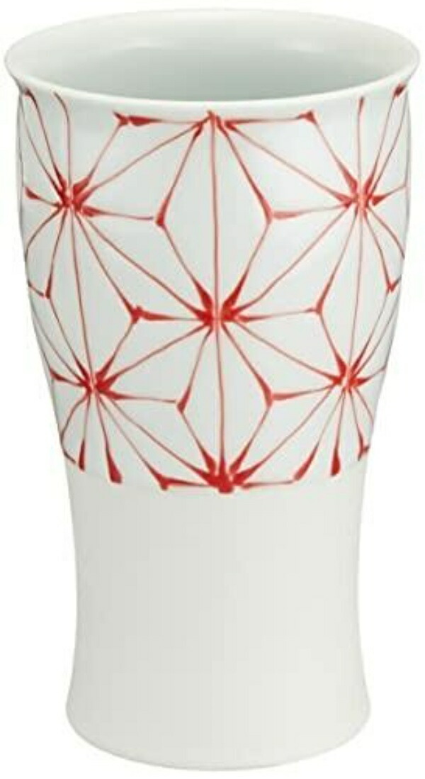 Hasami Ware Shoho Kiln Shochu Cup Beer Cup Free Cup Approx. 400ml Asanoha Red 20464