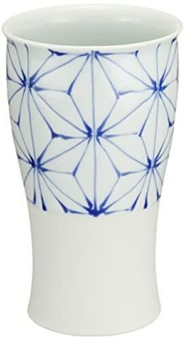 Hasami Ware Shoho Kiln Shochu Cup Beer Cup Free Cup Approx. 400ml Asanoha Pattern Blue 20465