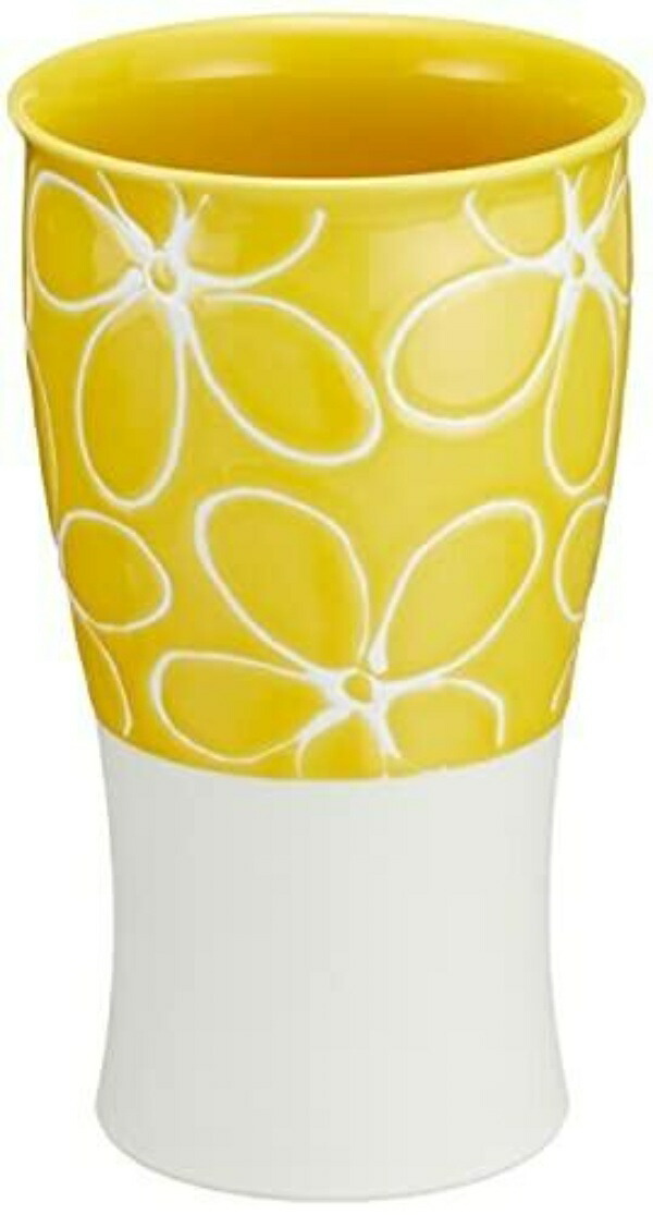 Hasami Ware Shoho Kiln Shochu Cup Beer Cup Free Cup Approx. 400ml Flower Yellow 20468