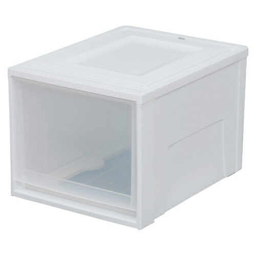 Iris Ohyama Storage Case with Drawers for Closet Exceptionally High Cost Performance Width 35 x Depth 45 x Height 29.7 cm Walk-in Closet Clothing Case Chest Made in Japan White/Clear BC-MD