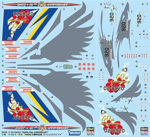 Hasegawa 1/48 Japan Air Self-Defense Force F-15J Eagle 204 Squadron 50th Anniversary Special Paint Decals for Plastic Models 35225