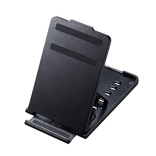 Sanwa Supply Smartphone/Tablet Stand Foldable, Slim & Portable 5-Step Angle Adjustment Black PDA-STN33BK
