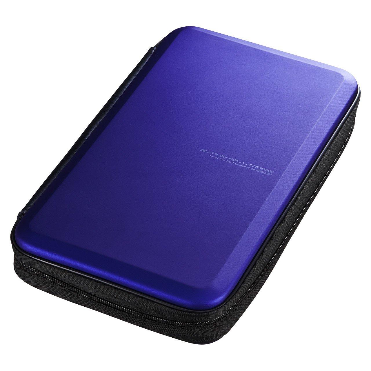 Sanwa Supply 56-Disc Capacity Blu-ray Disc Compatible Semi-Hard Case Blue FCD-WLBD56BL