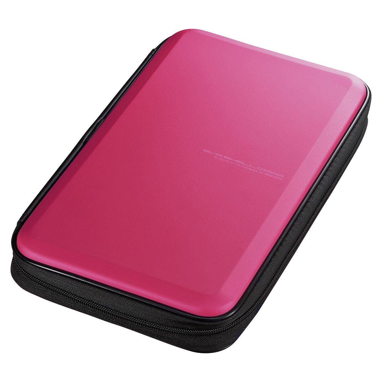 Sanwa Supply 56-Disc Capacity Blu-ray Disc Compatible Semi-Hard Case Pink FCD-WLBD56P