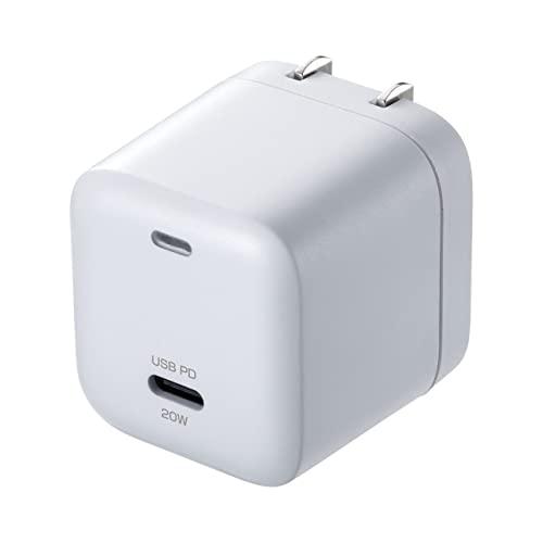 Sanwa Supply USB PD-Compatible Cube-Shaped AC Charger (PD20W) ACA-PD89W White