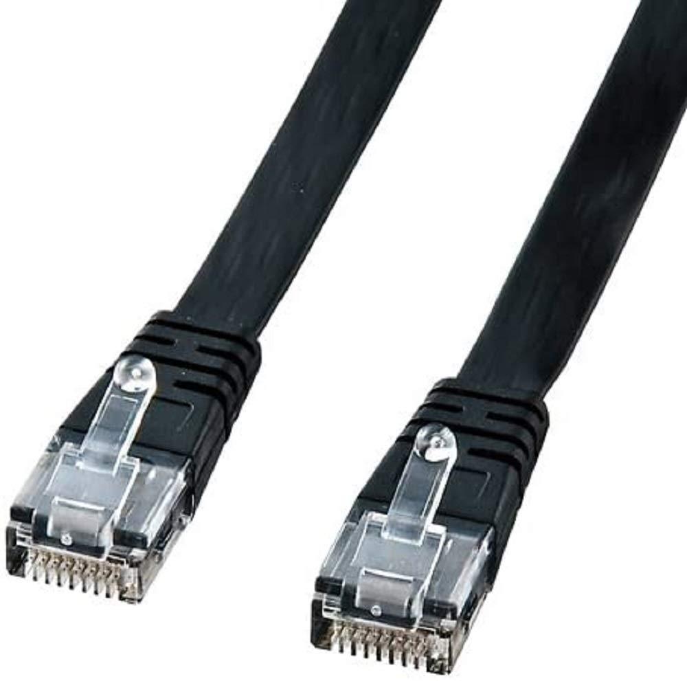 Sanwa Supply UTP Enhanced Category 5 Twisted Pair Flat Cable 10m Black LA-FL5-10K