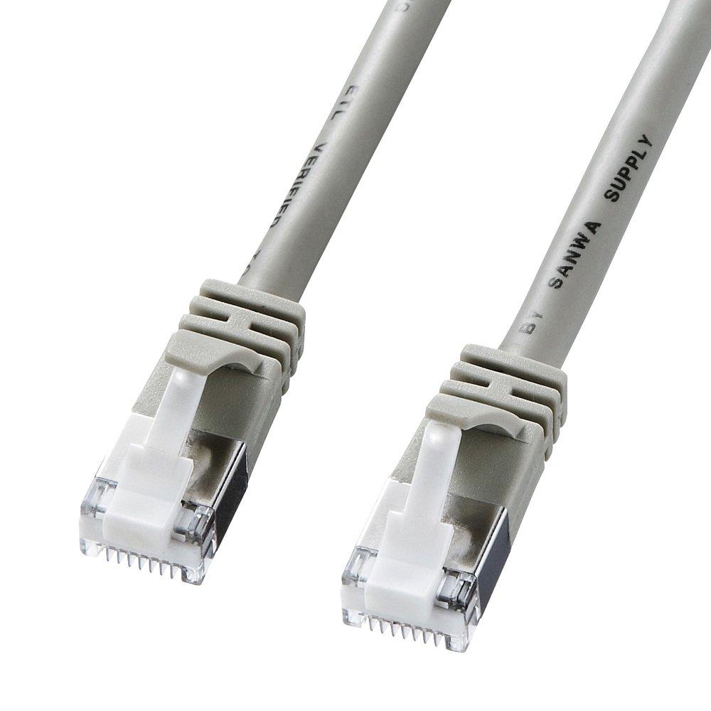 Sanwa Supply Category 5e STP LAN Cable with Clip-Proof Design, 7m, Light Gray KB-STPTS-07