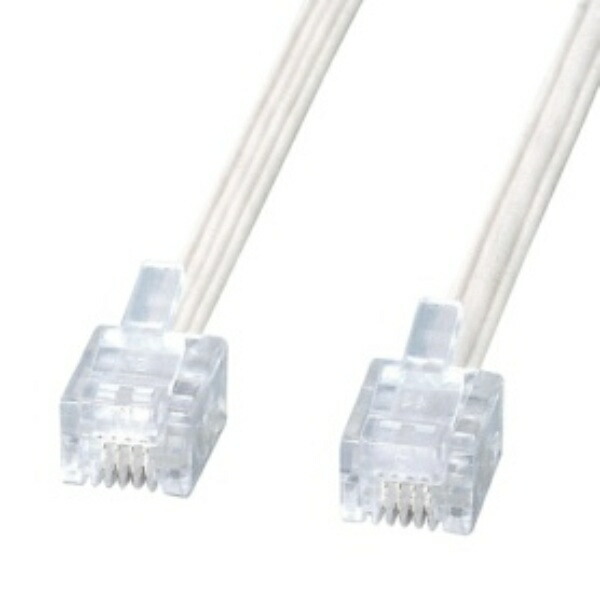 Sanwa Supply Eco-Friendly Telephone Cable White 20m TEL-E4-20N2