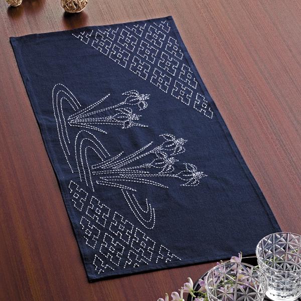 Olimpas Silk Sashiko Table Center Making Kit (Iris and Well Frame)/260