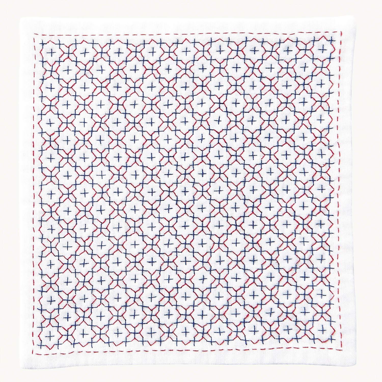 Olimpas Silk Sashiko Handkerchief iine (イーネ) Cross Stitch Approx. 20cm x 20cm OLY-HK-4