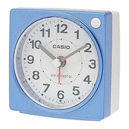 CASIO Alarm Clock Radio-Controlled Clock Table Clock Blue Analog Desk Clock Compact Light TQ-750J-2JF