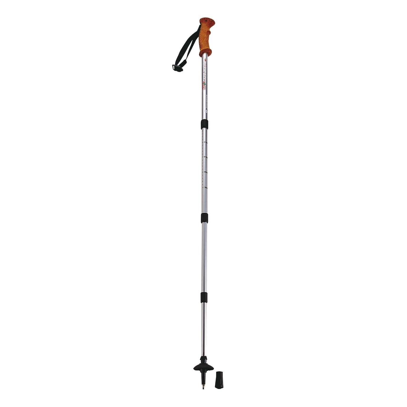 CAPTAIN STAG Trekking Pole Trekking Stick Bent Grip 4-Section Telescopic Anti-Shock System Silver FEEL BOSCO M-9842