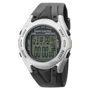 CREPHA Digital Radio-Controlled Watch, Waterproof, Multi-Function, Urethane Strap, TE-D190-SV, Men's, Black