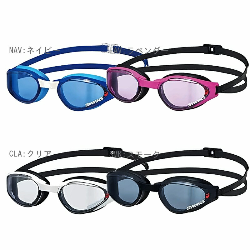[Swans] Made in Japan Swimming Goggles Asender SR-81NPAF CLA Clear × Black ASENDER Racing with Cushion FINA Approved