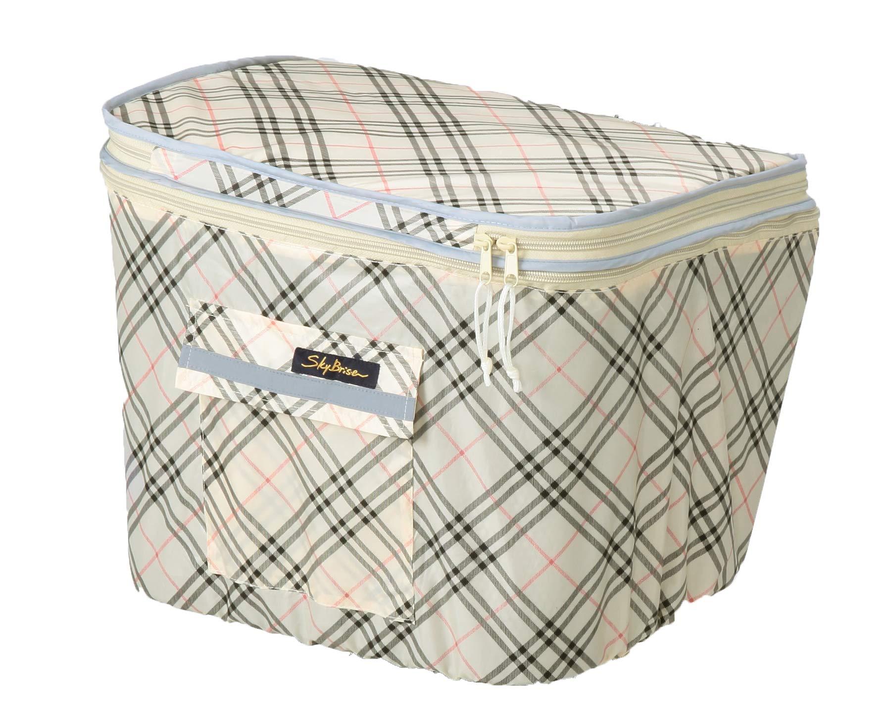 Kawasumi Seisakusyo Bicycle Two-Tier Front Basket Cover KW-258FR Beige Check