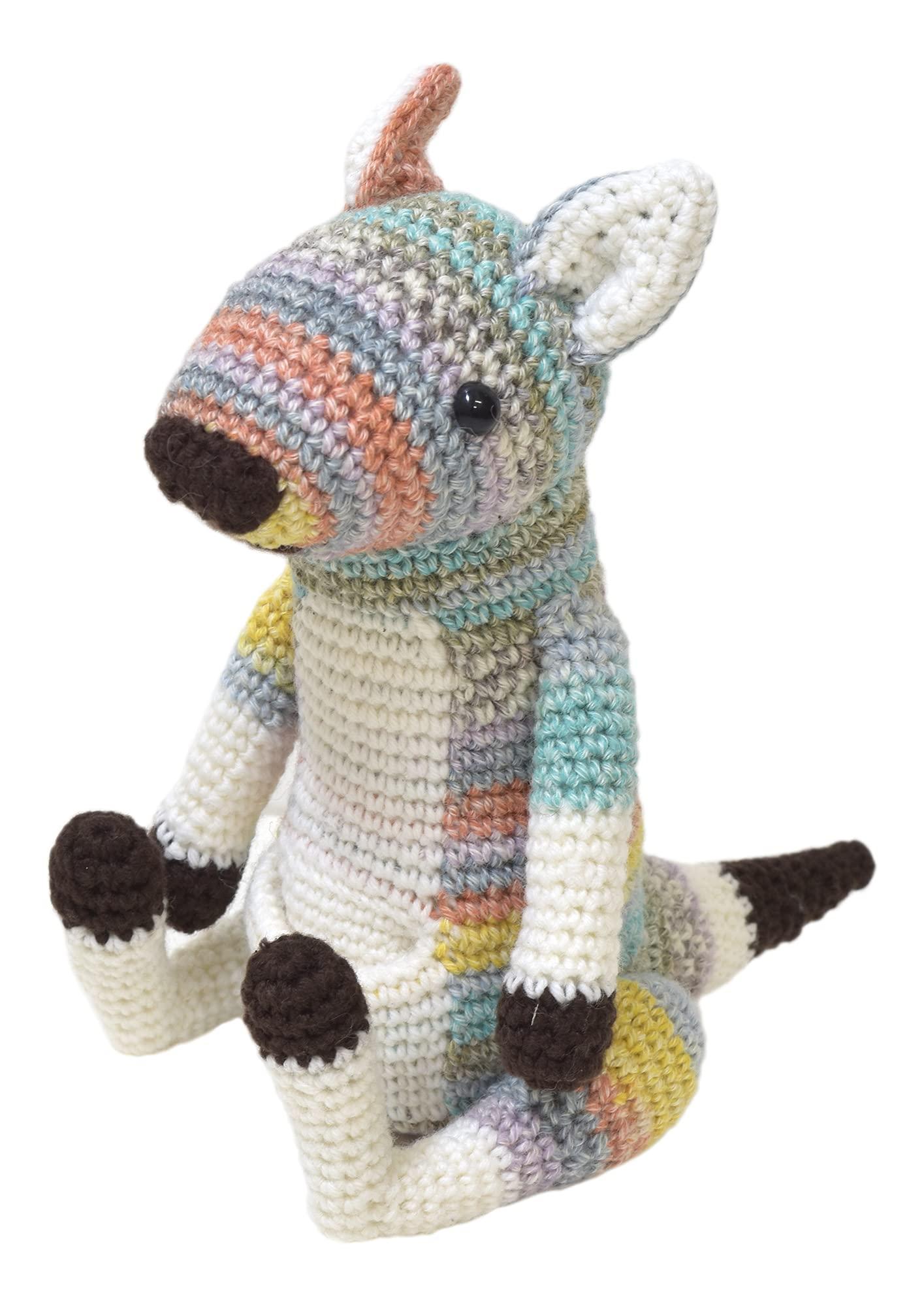 NASKA Amigurumi Kit: Chloe the Kangaroo Made with Gazelle Cotton HT-12 Light Blue Series