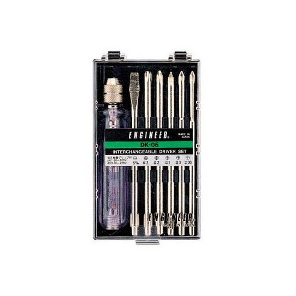 ENGINEER Engineer Replacement Screwdriver Set with Low-Voltage Voltage Detector Grip, 7-Piece Set DK-05