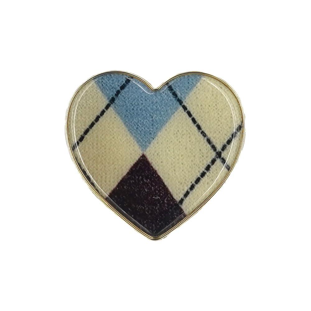 Griptok Smartphone Grip Heart-Shaped Argyle Ivory 2111GRTHBLA0810