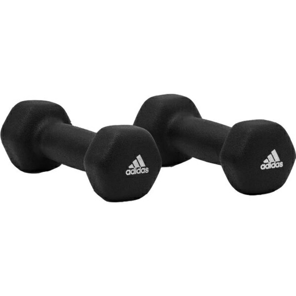 adidas Neoprene Dumbbells Training Weight Training Black 1kg x 2 Pairs ADWT-11401