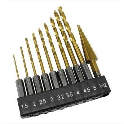 Astro Products 1/4" Hex Drill & Step Drill Set (10-Piece Set)
