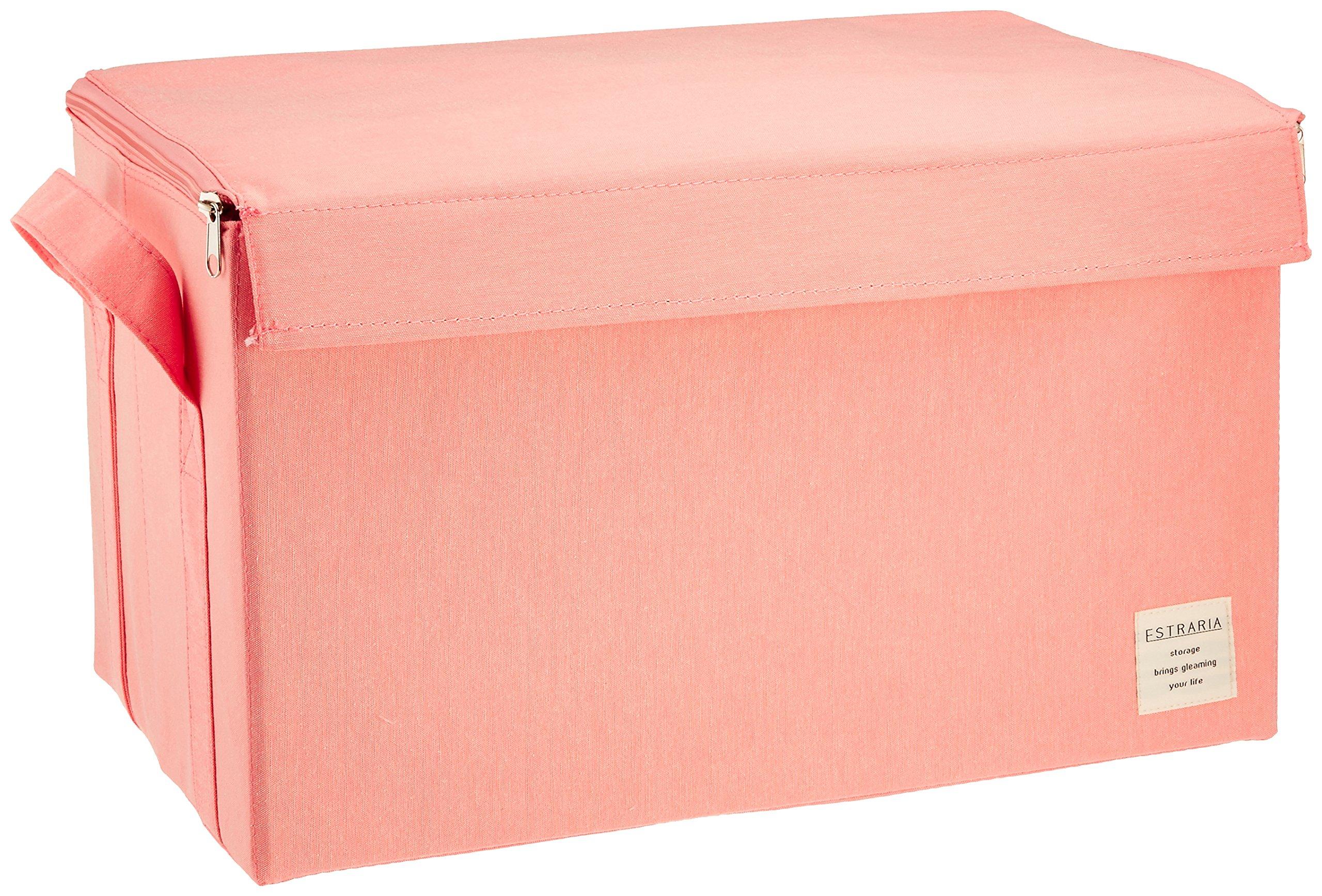 Toyo Case Strelia Nature Case Storage Box with Lid L Size Width 43 x Depth 27 x Height 27cm Pink ESTN-CBL-PK