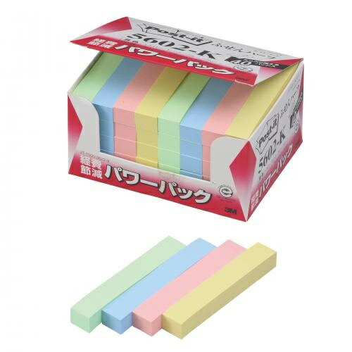 Post-it Notes, Sticky Notes, Pastel Colors, 75×12.5mm, 100 sheets per pad × 40 pads, 5602-K